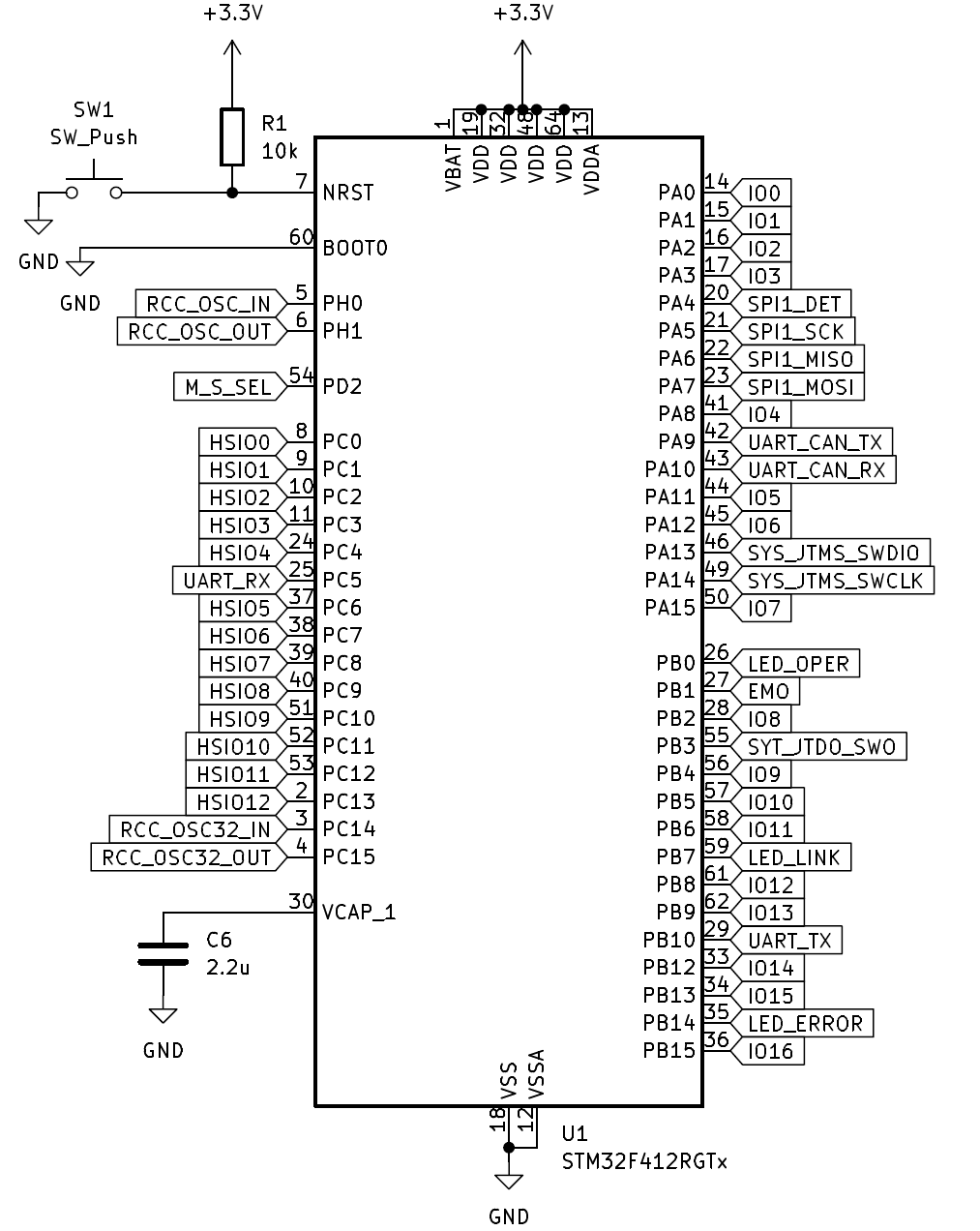Schema van de Microcontroller
